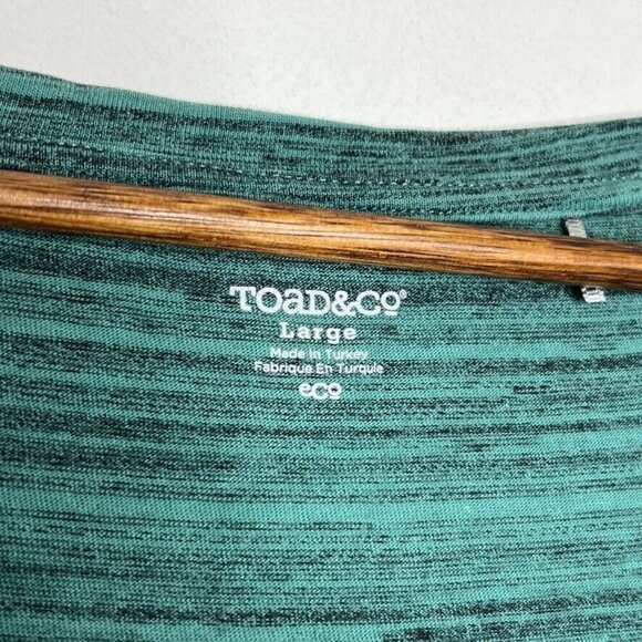 Toad&Co Green Striped Long-Sleeve Tunic Shirt Women’s L, Casual Round-Neck Top - Picture 5 of 9